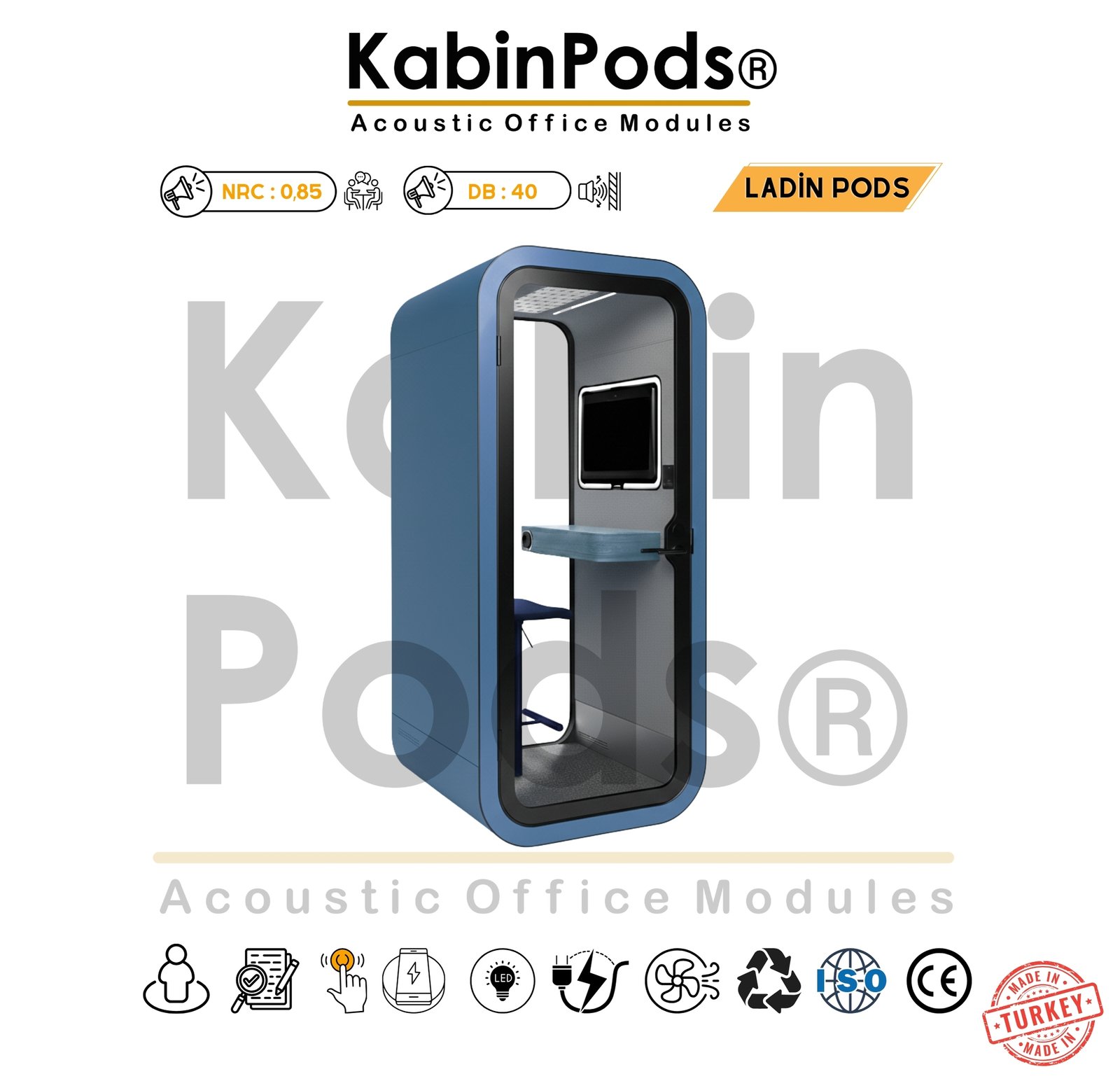 Telefon Kabini - 5. Görsel - Akustik Telefon Görüşme Kabini Modelleri ve Özellikleri